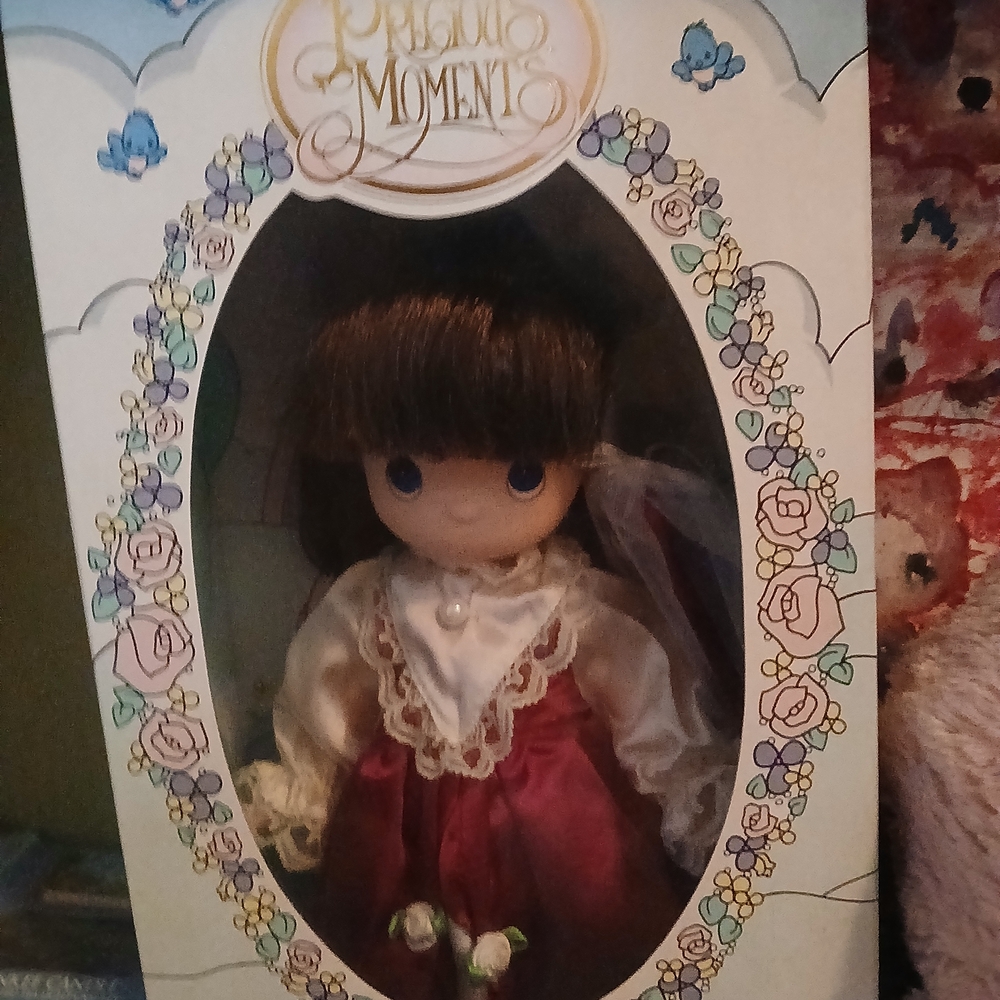 Precious Moments Doll in Pink and White Ensemble